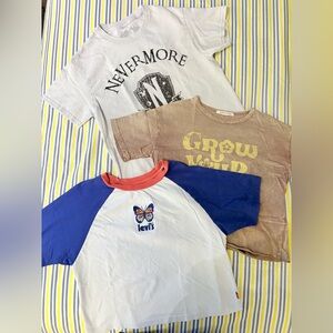 Set of 3! Levi's Butterfly T-Shirt, Wednesday T-shirt and Tan graphic T- shirt